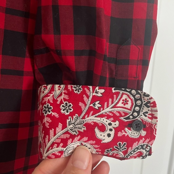 Chaps No Iron Long Sleeve Plaid Button Down Shirt Paisley, Women’s Sz L, NWOT - Picture 4 of 8